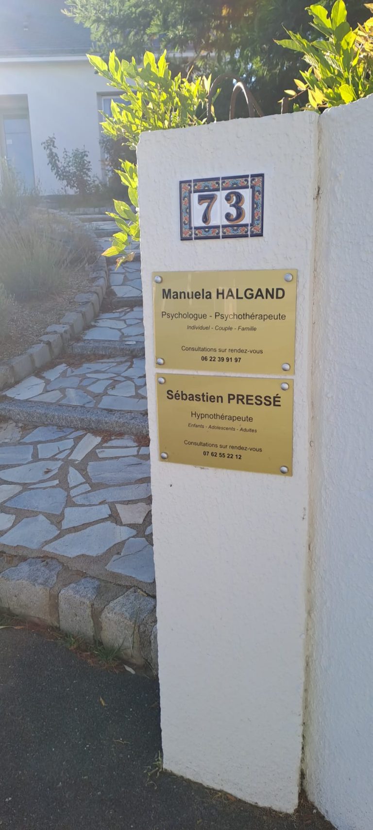 Pancarte d'accueil du cabinet L'Onde